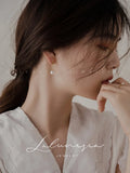 Half Moon S925 Sterling Silver Moon Tassel Pearl Earrings