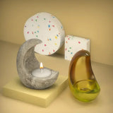 Half Moon Shape Silicone Candle Holder Mold DIY Epoxy Cement Mold