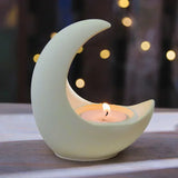 Half Moon Shape Silicone Candle Holder Mold DIY Epoxy Cement Mold