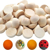 Half Wood Balls Bead Natural Round Wooden Craft DIY Arts 50pc/lot