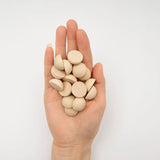 Half Wood Balls Bead Natural Round Wooden Craft DIY Arts 50pc/lot