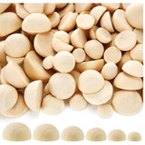 Half Wood Balls Bead Natural Round Wooden Craft DIY Arts 50pc/lot
