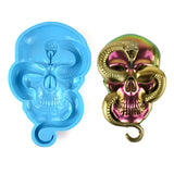 Half-D Skull Snake Silicone Mold Halloween Decoration Epoxy Resin Mold