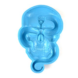 Half-D Skull Snake Silicone Mold Halloween Decoration Epoxy Resin Mold