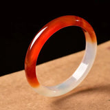 Natural Ice Mountain and River Jade Chalcedony Lucky Head Half Red and Half