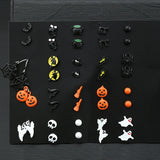 Halloween 20 Pairs Card Jack-o-lantern Stud Earrings