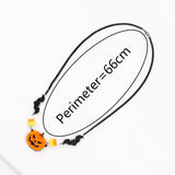 Evil Pumpkin Pendant Necklace Goth Hallowmas Bat Chains Choker