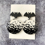 Halloween Bat Acrylic Earrings Gothic Ear Studs Ear Jewelry