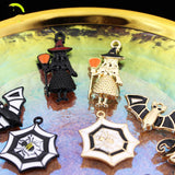 Halloween Bat Charms Spider Witch Pendant DIY Halloween Accessory