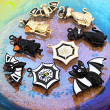 Halloween Bat Charms Spider Witch Pendant DIY Halloween Accessory