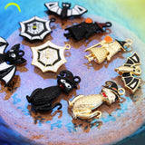 Halloween Bat Charms Spider Witch Pendant DIY Halloween Accessory