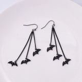Gothic Bat Dangle Earrings Tassel Halloween Women Alloy Material
