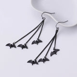 Gothic Bat Dangle Earrings Tassel Halloween Women Alloy Material