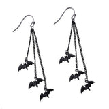 Gothic Bat Dangle Earrings Tassel Halloween Women Alloy Material