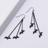 Gothic Bat Dangle Earrings Tassel Halloween Women Alloy Material