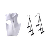 Gothic Bat Dangle Earrings Tassel Halloween Women Alloy Material