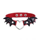 Halloween Bat Wings Choker Necklace Heart Collar Goth Jewelry