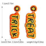 Halloween Beaded Earrings TREAT or TRICK Drop Dangle Earring For Party