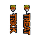 Halloween Beaded Earrings TREAT or TRICK Drop Dangle Earring For Party