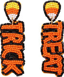Halloween Beaded Earrings TREAT or TRICK Drop Dangle Earring For Party