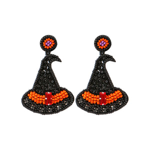Halloween Beaded Hat Earrings Bohemian Women's Earrings