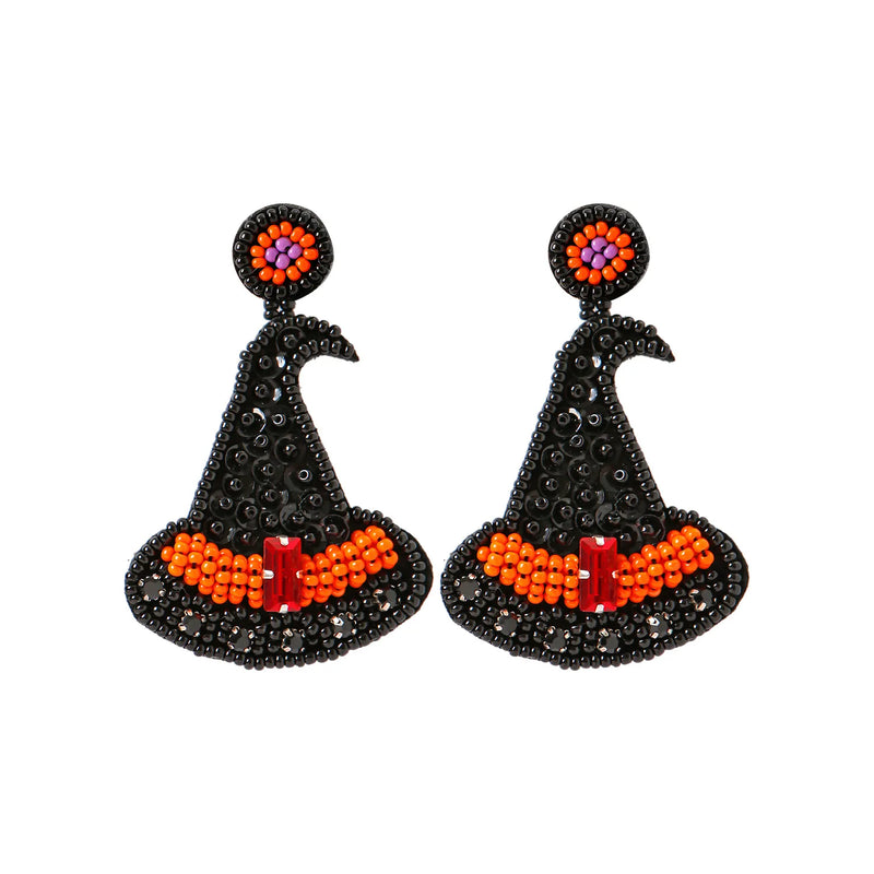 Halloween Beaded Hat Earrings Bohemian Women's Earrings