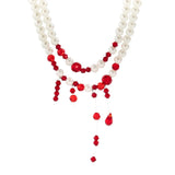 Halloween Blood Pattern Pearl Necklace Multi-layer Red Acrylic Beaded