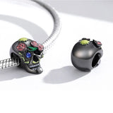 Halloween Bracelet Beads S925 Sterling Silver Skull Charm for Women
