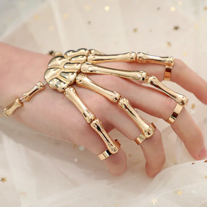 Halloween Gothic Skull Skeleton Bracelet Elastic Bangle Femme Party Accessory