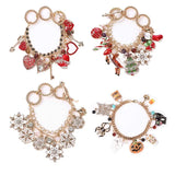 Halloween Bracelets for Women Pumpkin Love Heart Snowflake Christmas Charm Brace
