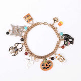 Halloween Bracelets for Women Pumpkin Love Heart Snowflake Christmas Charm Brace