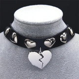 Heart Choker Necklace for Women Goth Jewelry