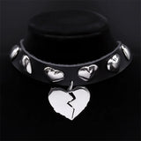 Heart Choker Necklace for Women Goth Jewelry