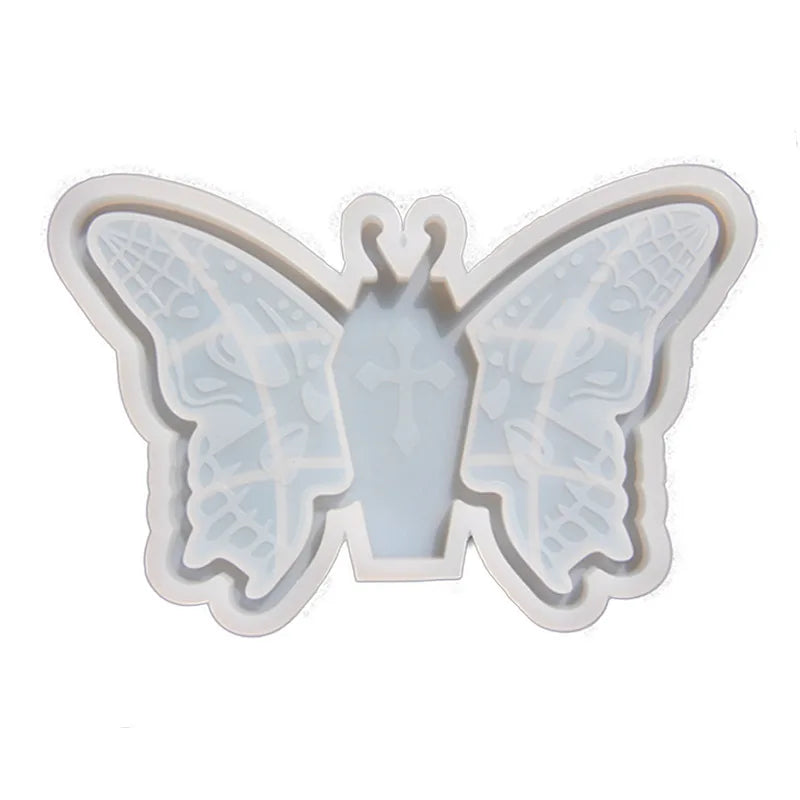 Halloween Butterfly Skull Plate Mold for Epoxy Resin Jewelry Making