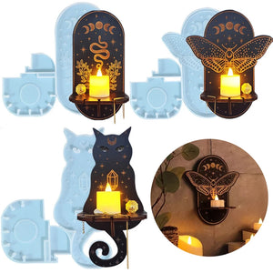 Halloween Candlestick Resin Mold DIY Cat Moth Totem