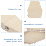 Halloween Coffin Candy Box Mini Hexagonal Wooden DIY Party Accessories