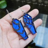 Halloween Coffin Shape Earring Hollow Bat Horror Earrings