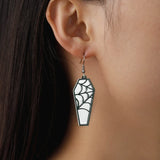 Halloween Coffin Shape Earring Hollow Bat Horror Earrings