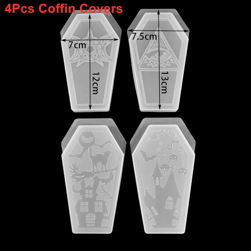 Halloween Coffin Storage Box Epoxy Resin Mold Tray DIY Crafts