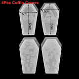 Halloween Coffin Storage Box Epoxy Resin Mold Tray DIY Crafts