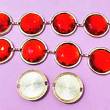 Halloween Cosplay Waist Belt with Stone Chain & Red Gems