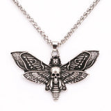 Halloween Skull Moth Necklace Wicca Witchcraft Pendant