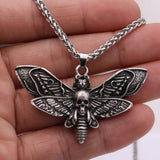 Halloween Skull Moth Necklace Wicca Witchcraft Pendant