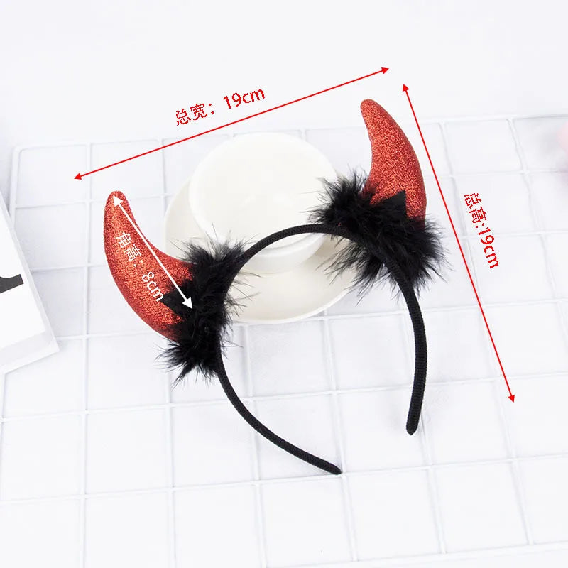 Halloween Devil Jewelry Red Horn Headband for Kids