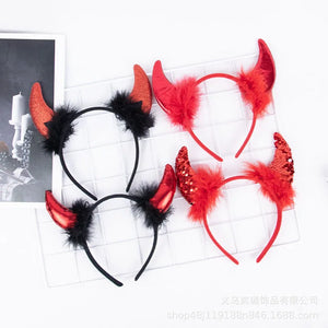 Halloween Devil Jewelry Red Horn Headband for Kids