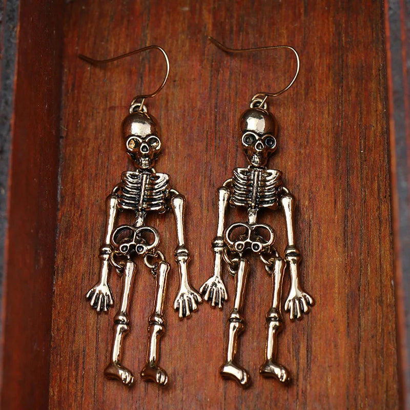 Skull Skeleton Drop Earrings Dark Punk Ear Jewelry