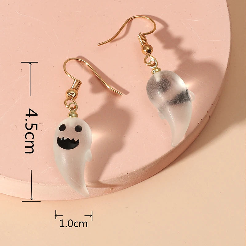 3D Ghost Eardrop Resin Earrings Halloween Party Gift