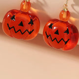 Halloween Pumpkin Earrings Resin Jewelry Party Gift Accessories