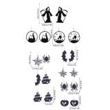 Spooky Pumpkin Cat Web Drop Earrings Gothic Jewelry