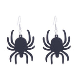 Spooky Pumpkin Cat Web Drop Earrings Gothic Jewelry